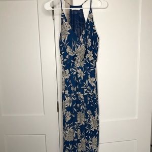 Blue Floral LULUS Dress w/ slit